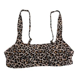 Xhilaration Leopard Ribbed Bikini Top